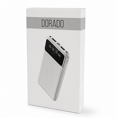 Внешний аккумулятор Dorado 10 000 mAh с фонариком, белый