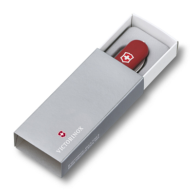 Нож-брелок VICTORINOX Swiss Lite, 58 мм, 7 функций, полупрозрачный красный