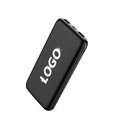 Внешний аккумулятор Kugo, 10000 mAh с подсветкой гравировки  (Черный)