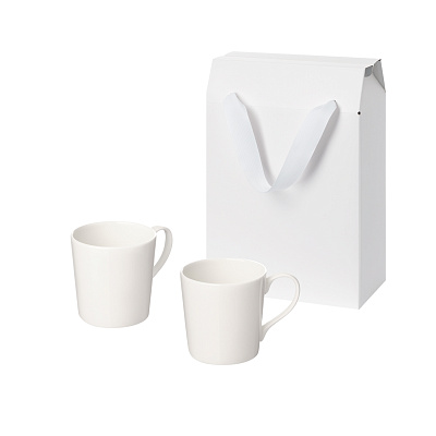 Подарочный набор Siena в коробке-пакете (две фарфоровых кружки) (Белый)