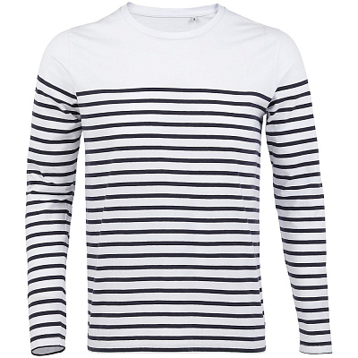 Футболка мужская с длинным рукавом Matelot LSL Men, белая с синим (Синий)