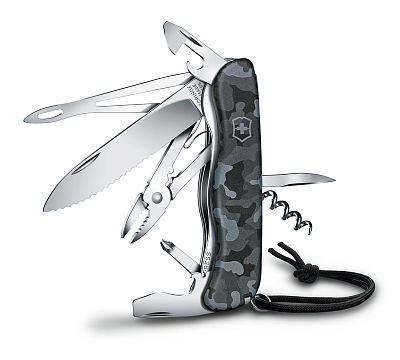 Нож перочинный VICTORINOX Skipper Navy Camouflage, 111 мм, 17 фнк, с фиксатором, серо-синий камуфляж