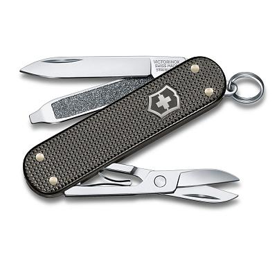 Нож-брелок VICTORINOX Classic Alox LE 2022, 58 мм, 5 функций, алюминиевая рукоять  (Серый)