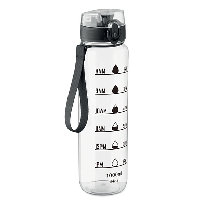 Sports water bottle RPET 1L (Прозрачный)