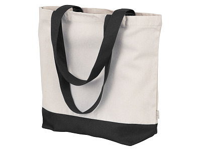 Сумка для шоппинга Cotton из переработанного хлопка, 280 г/м2 (Натуральный/черный)
