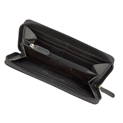 Кошелек Mano "Don Leonardo", с RFID защитой, натуральная кожа в черном цвете, 19 х 2 х 10,5 см