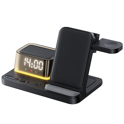 Беспроводное мультизарядное устройство Volt 15W (7в1), черный (Чёрный) Беспроводное мультизарядное устройство Volt 15W (7в1), черный (Чёрный)