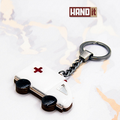 Брелок-обвес Скорая помощь (белый с синим) (Белый с красным)