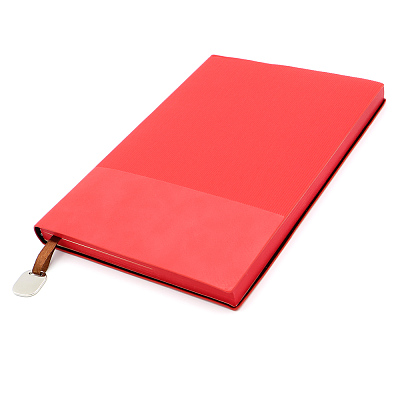 Блокнот A5 Shell в мягком переплёте c металлической биркой  (Красный)