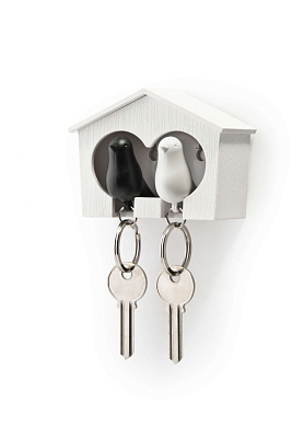 Держатель и брелок для ключей Duo Sparrow, белый (Белый/ черный)