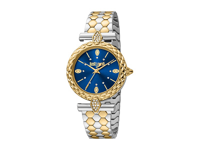 Наручные часы, женские (Корпус- комбинированный (стальной/желтое золото), циферблат- синий, крепление- стальной/желтое золото)