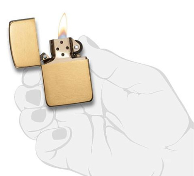 Зажигалка ZIPPO 1941 Replica™ с покрытием Brushed Brass, латунь/сталь, золотистая, 38x13x56 мм