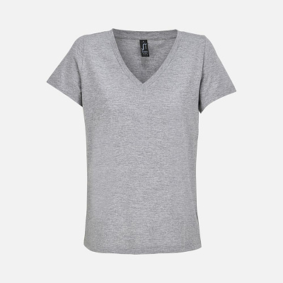 Футболка женская Regent Women с V-образным вырезом, белая (Серый меланж)