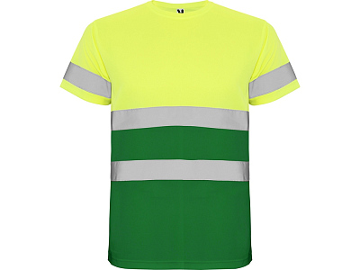 Футболка со светоотражающими полосами Delta, мужская (Садовый зеленый/неоновый желтый)