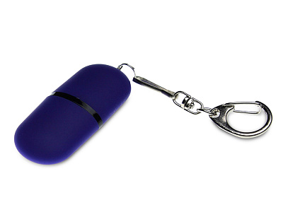 USB 2.0- флешка Goutte Soft-touch на 128 Гб каплевидной формы (Синий)