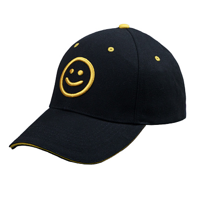 Образец бейсболка CUSTOM MERCH, 6 клиньев, металлическая застёжка с логотипом (Черный)