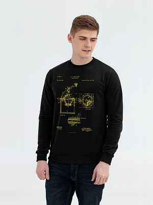 Свитшот Old Patents. Coffee Mill, черный (Чёрный)