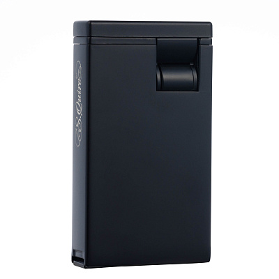 Зажигалка S.Quire газовая, турбо, двойное пламя  хром (Черный)