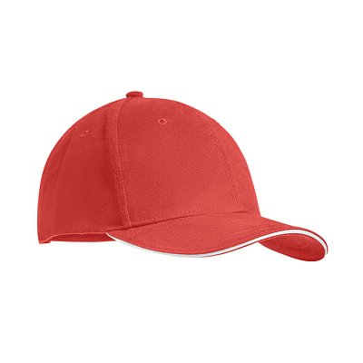 Brushed heavy cotton 6 panel Ba (Красно-белый)