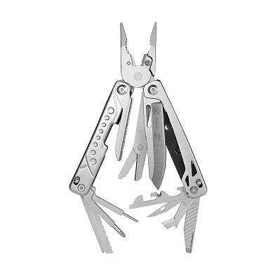 Мультитул Stinger, 105 х 38 мм, 19 функций, сталь , в комплекте нейлоновый чехол (Серебристый)