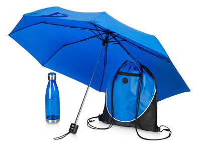 Набор Walk с бутылкой для воды и зонтом (Синий)