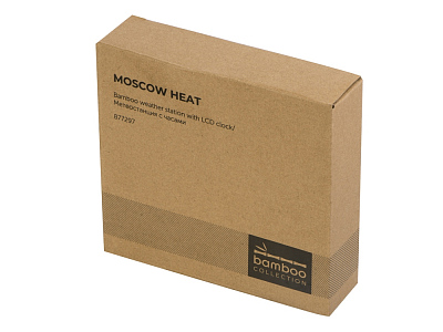 Бамбуковая метеостанция с часами Moscow Heat