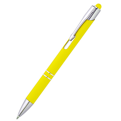 Ручка металлическая Ingrid софт-тач, жёлтая (Жёлтый.)