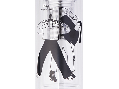 Стеклянная термобутылка Glassir, 500мл, с круговой трафаретной печатью