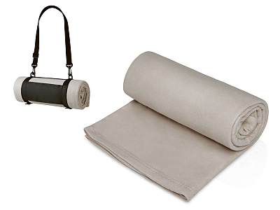 Плед Нежность с ремешком на плечо (Светло-серый)