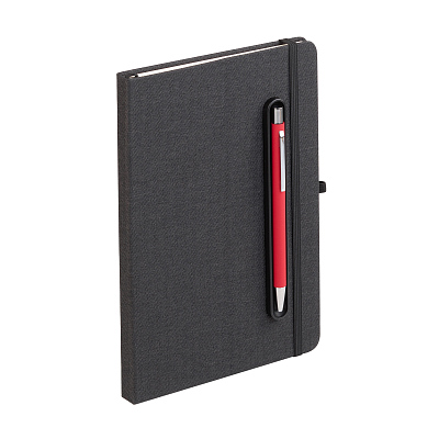 Блокнот "Magnet" с ручкой Trade на магните, с подставкой под смартфон  (Черный с красным)