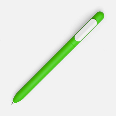 Ручка шариковая Swiper Soft Touch, зеленая с белым