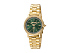 Корпус- желтое золото, циферблат- зеленый, крепление- желтое золото