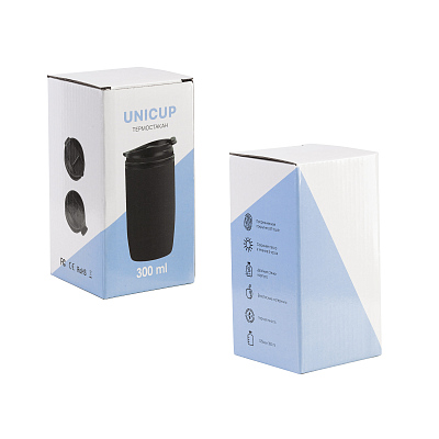 Термостакан "Unicup" 300 мл, покрытие soft touch, синий