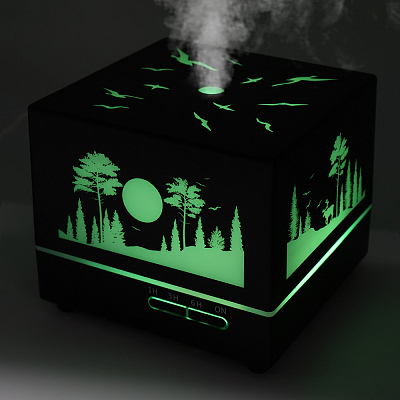 Светодиодный увлажнитель Wisdom с подсветкой гравировки, черный