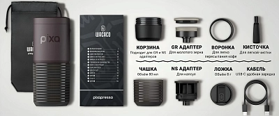 Электрическая мини-кофемашина WACACO Pixapresso, бордовый