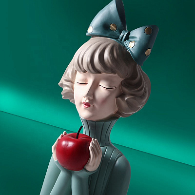 Статуэтка  &amp;quot;Девушка с яблоком&amp;quot;, цвет зеленый 