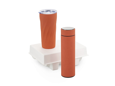 Подарочный набор FAMILY с термосом и термокружкой (Оранжевый)