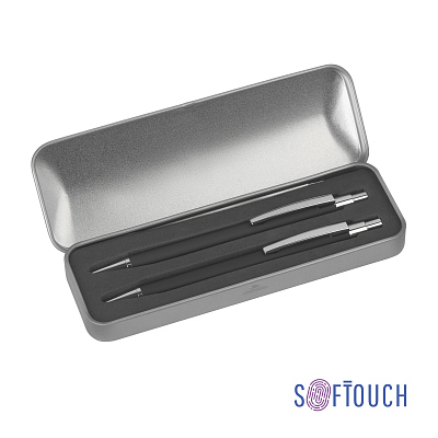 Набор "Ray" (ручка+карандаш), покрытие soft touch, черный (Чёрный)