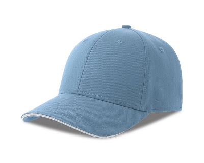 Бейсболка LIBERTY SANDWICH-S 270, 6 клиньев, металлическая застежка (Голубой, белый)
