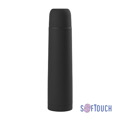 Термос "Родос", покрытие soft touch, 1 л., черный (Чёрный)