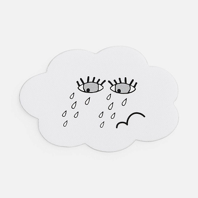 Наклейка тканевая Lunga Calum, L, белая