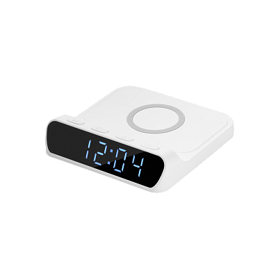 Зарядная станция с часами 15W Rigel, белая (Белый)