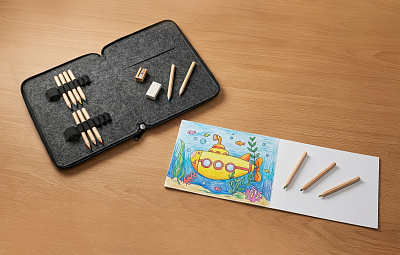 Набор для рисования "Эскиз" , черный с серым