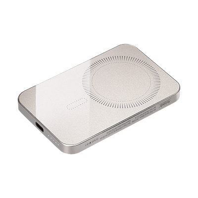 Внешний аккумулятор Артекс PD (Artex PD) 5000mAh с функцией беспроводной зарядки 15W, титановый (Серый)