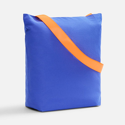 Шопер B5  с широкими оранжевыми ручками (Синий)