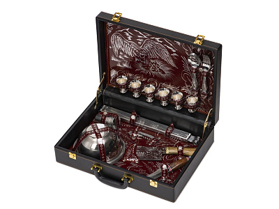 Набор Подарочный (Серебристый, черный/бордовый)