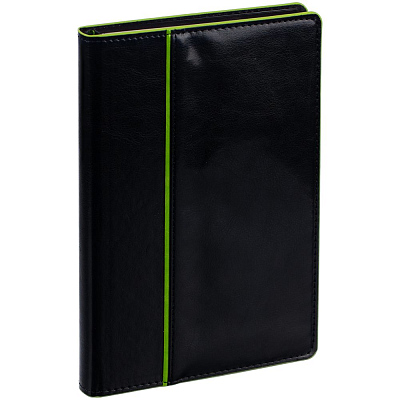 Ежедневник Alanis, недатированный, черный с зеленым