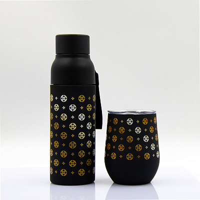 Термобутылка Button Black (черный)