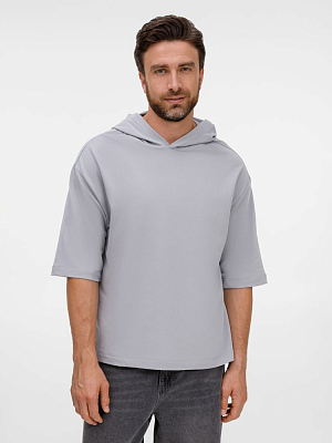 Футболка оверсайз унисекс с капюшоном Neofit, светло-серая (Серый)