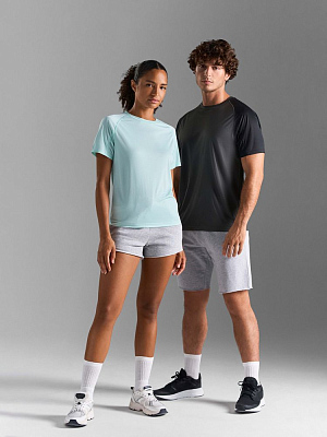 Футболка спортивная унисекс Vortex, молочно-белая